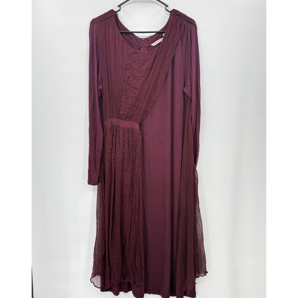 SOFT SURROUNDINGS ISABETTA DRESS VERMILLION PURPLE MAROON MIDI XL